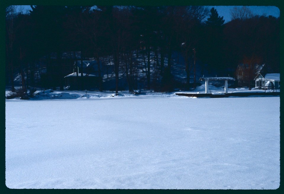 Ferry Landing across icy River 1984